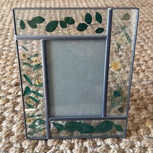 Carr vintage leaded glass pressed flower photo frame in very good condition